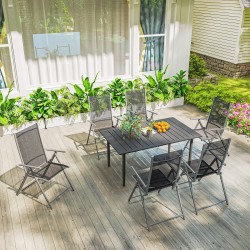 Puutarhapöytä ulkokäyttöön teräs 150 x 90 cm varjoaukolla musta