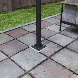Aurinkovarjon maahan asennettava jalka kuumasinkittyä metallia 16,5 x 16,5 x 40 cm tummanharmaa