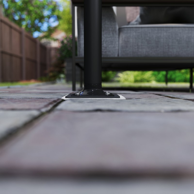 Aurinkovarjon maahan asennettava jalka kuumasinkittyä metallia 16,5 x 16,5 x 40 cm tummanharmaa