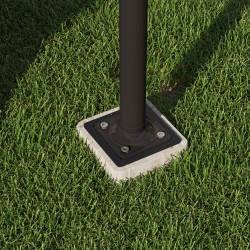 Aurinkovarjon maahan asennettava jalka kuumasinkittyä metallia 16,5 x 16,5 x 40 cm tummanharmaa