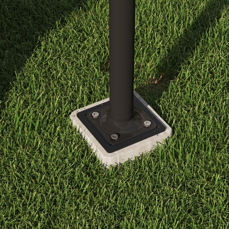 Aurinkovarjon maahan asennettava jalka kuumasinkittyä metallia 16,5 x 16,5 x 40 cm tummanharmaa