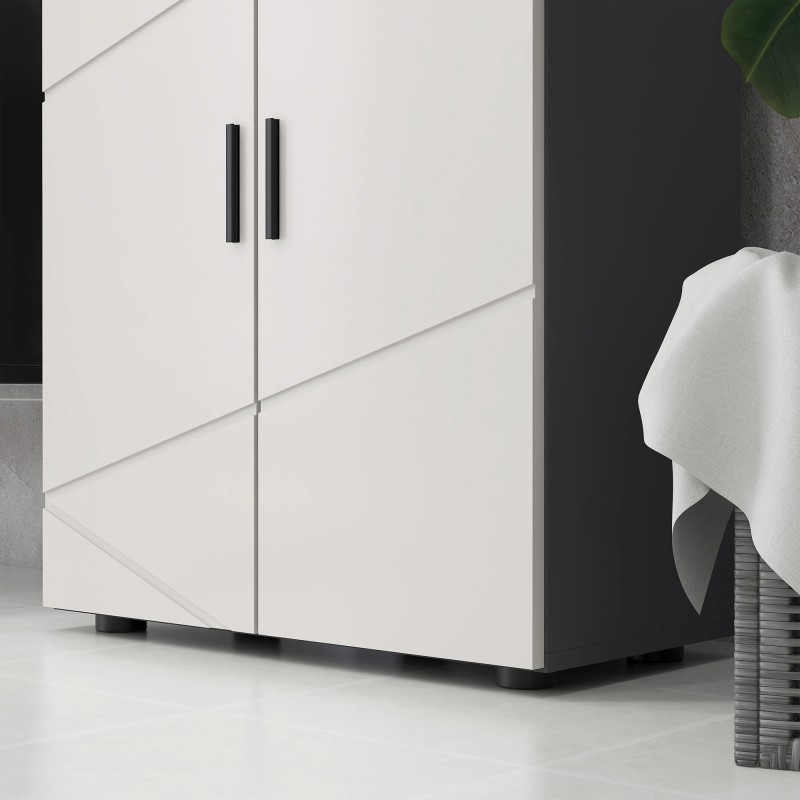 Kylpyhuoneen kaappi säädettävillä hyllyillä 60x30x82 cm lastulevy harmaa