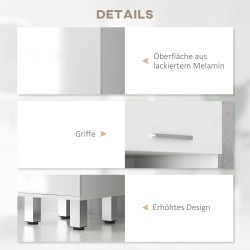 Kylpyhuonekaappi hyllyillä ja laatikolla 30 x 30 x 180 cm melamiinia valkoinen korkeakiilto