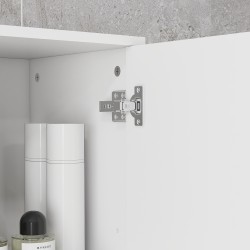 Kylpyhuonekaappi hyllyillä ja laatikolla 30 x 30 x 180 cm melamiinia valkoinen korkeakiilto