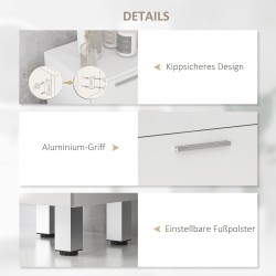 Kylpyhuonekaappi 4 laatikolla, lastulevyä, 30 x 30 x 93 cm, valkoinen