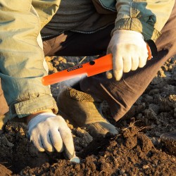 Käsikäyttöinen metallinetsin aikuisille, vedenkestävä tunnistuspää, LED, ääni- ja värinähälytys, oranssi