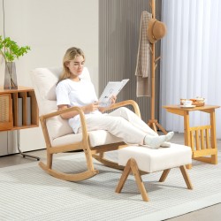 Keinutuoli ja rahi, leinenimitaatio, puurunko, kermanvalkoinen, enint. 150 kg