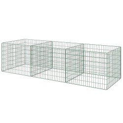 Kompostikehikko ulkokäyttöön teräs 270 x 90 x 70 cm 1680 l 3 osainen vihreä