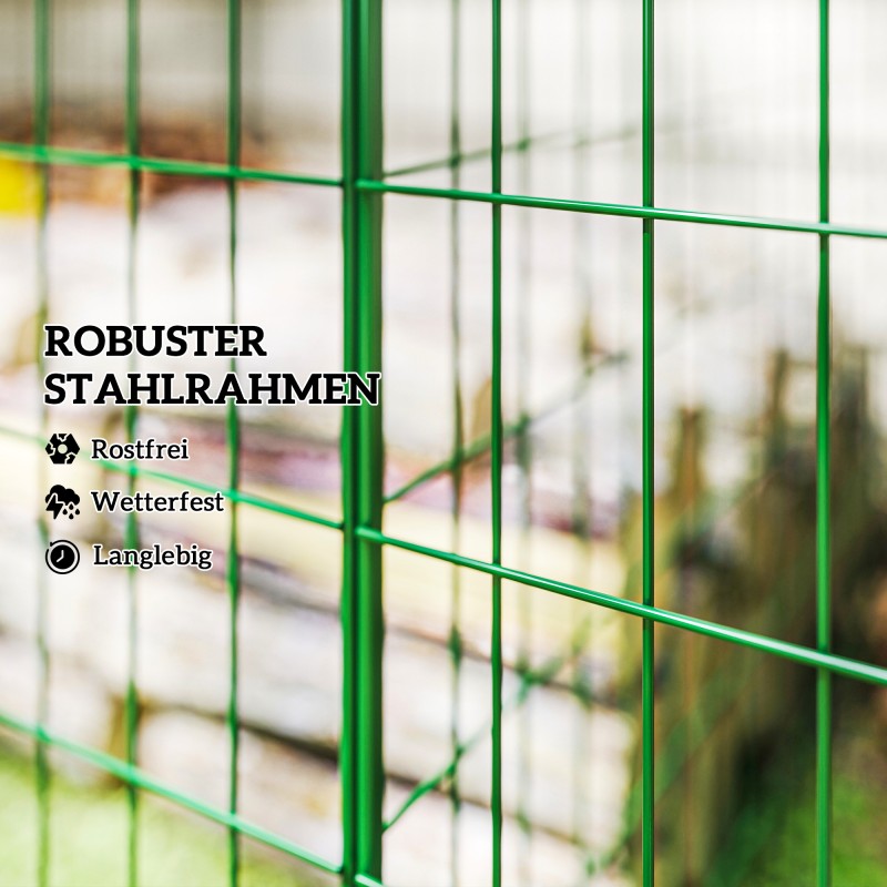 Kompostikehikko ulkokäyttöön teräs 270 x 90 x 70 cm 1680 l 3-osainen vihreä