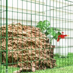 Kompostikehikko ulkokäyttöön teräs 270 x 90 x 70 cm 1680 l 3-osainen vihreä