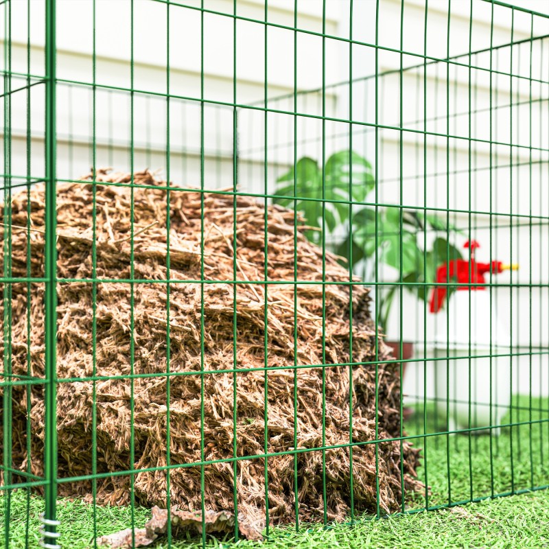 Kompostikehikko ulkokäyttöön teräs 270 x 90 x 70 cm 1680 l 3-osainen vihreä