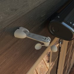 Tuuli- ja auringonsensori sähkömarkiisille, ulkosensori 22 x 11 x 9 cm, valkoinen