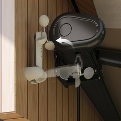 Tuuli- ja auringonsensori sähkömarkiisille, ulkosensori 22 x 11 x 9 cm, valkoinen