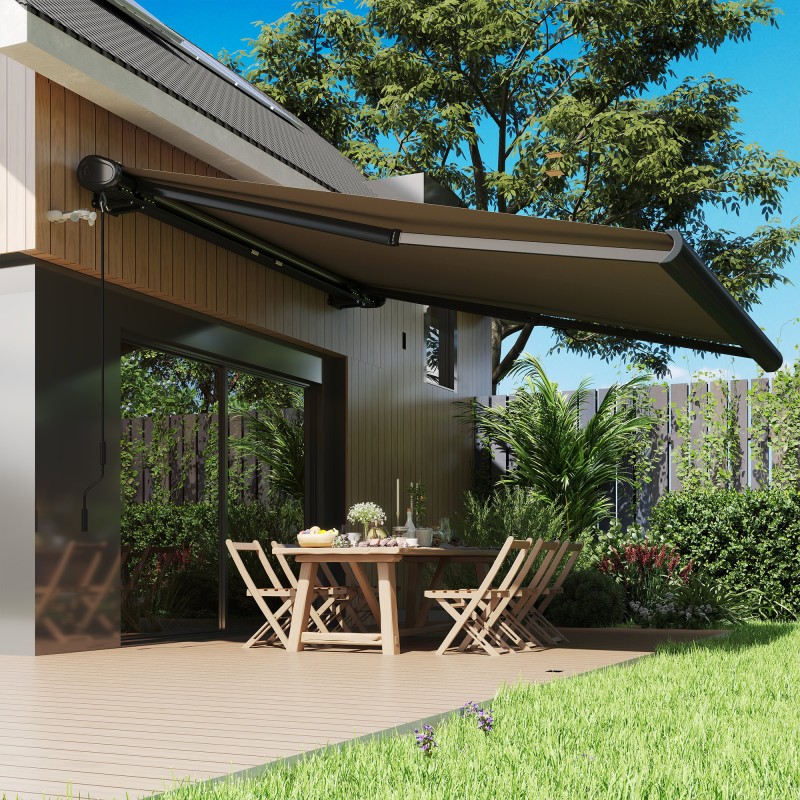 Tuuli- ja auringonsensori sähkömarkiisille, ulkosensori 22 x 11 x 9 cm, valkoinen