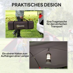 Tunneliteltta perheelle 4–6 hengelle, 3 huonetta, UPF 50+, 3000 mm, harmaa