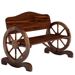 Kahden hengen puinen puutarhapenkki ulkokäyttöön kuusipuu 110 cm hiillytetty ruskea