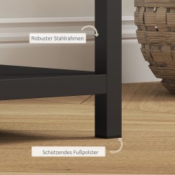 Konsolipöytä eteiseen ja olohuoneeseen, 4 tasoa, teräs, 110 x 30 x 75 cm, musta