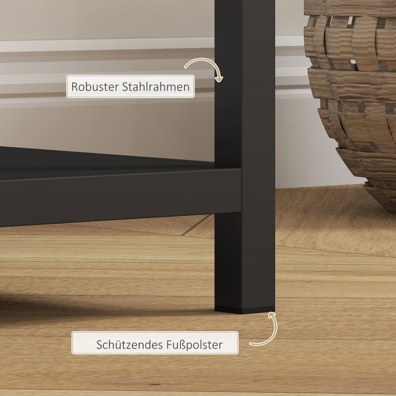 Konsolipöytä eteiseen ja olohuoneeseen, 4 tasoa, teräs, 110 x 30 x 75 cm, musta