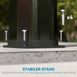 Aurinkosuihku puutarhaan 35 L, 360° säädettävä suihkupää, jalkasuihku ja sivutaso, musta