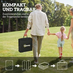 Ulkomatto boho-säänkestävä polypropeeni 182 x 274 cm musta valkoinen, taitettava kantolaukulla