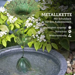 Sadevesiketju kolibrikoristeella 3 kpl setti metalli 123 cm vihreä