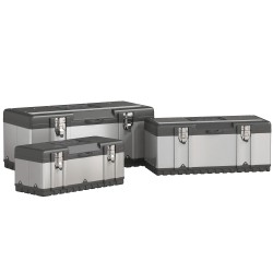 Työkalulaatikko setti 3 kpl ruostumaton teräs ja muovi 7 14 30 L hopea musta