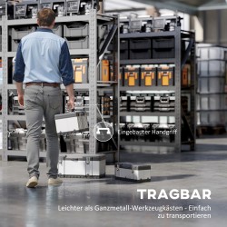 Työkalulaatikko setti 3 kpl, ruostumaton teräs ja muovi, 7/14/30 L, hopea-musta