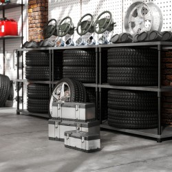 Työkalulaatikko setti 3 kpl, ruostumaton teräs ja muovi, 7/14/30 L, hopea-musta