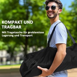 Kaksiosainen taittuva retkituolisetti käsinojilla, juomapidikkeellä ja kylmälaukulla, musta