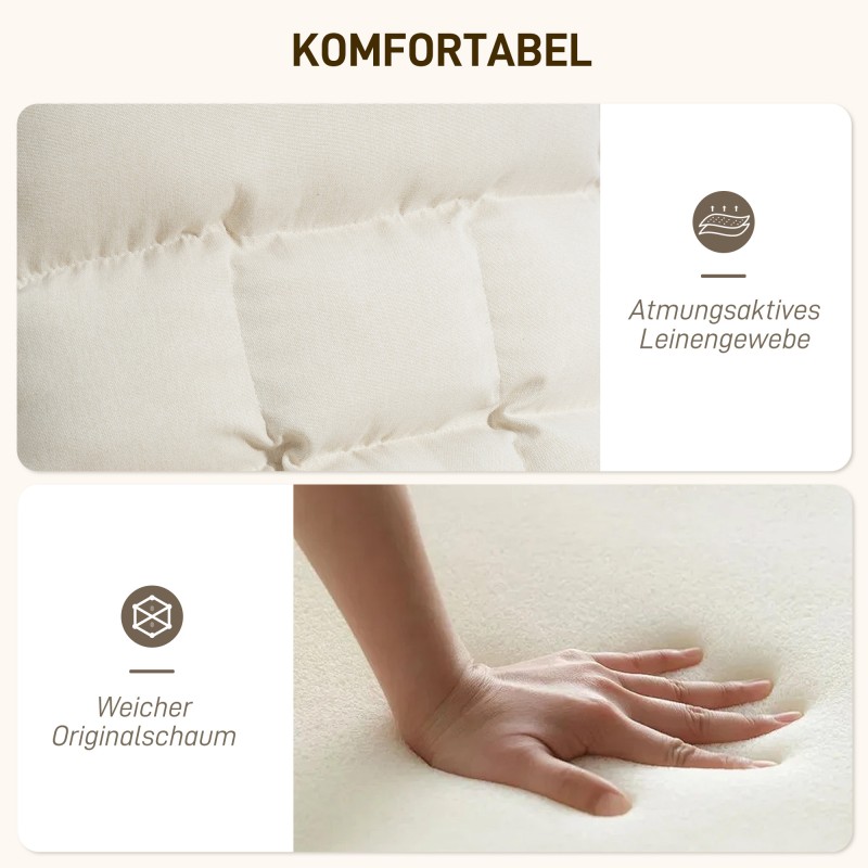 Pehmustettu keinutuoli korkealla selkänojalla ja säädettävällä jalkatuella, teräsrunko, kermanvalkoinen