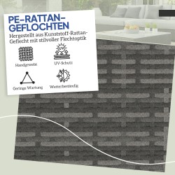 2 kpl säilytysrahi ulkokäyttöön, muovirottinki, teräsrunko, 40x40x41 cm, tummanharmaa