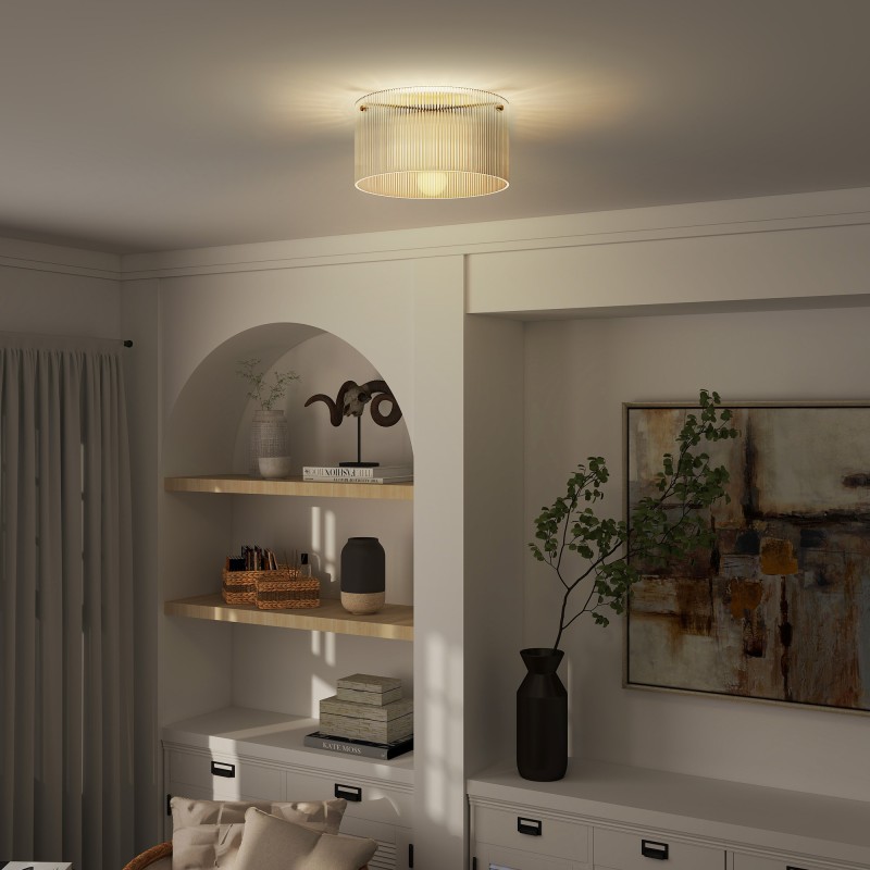 Kattovalaisin metalli ja akryyli Ø32 cm, läpinäkyvä, E27, halogeeni- ja LED-yhteensopiva