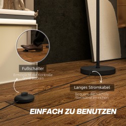 Lattiavalaisin metallia, kaksivärinen varjostin, E27, Ø33 x 152,5 cm, musta/valkoinen