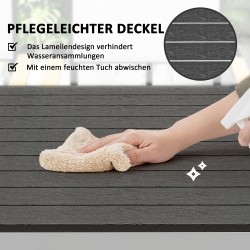 Ulkopöytä parvekkeelle ja puutarhaan, alumiini/PS, 120x70 cm, 4–6 hengelle, musta