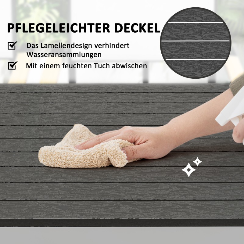 Ulkopöytä parvekkeelle ja puutarhaan, alumiini/PS, 120x70 cm, 4–6 hengelle, musta