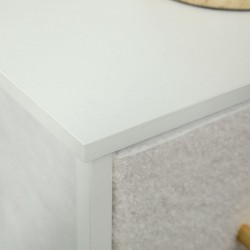 Lipasto 9 kangaslaatikolla, teräsrunko ja lastulevykansi, 100 x 30 x 99 cm, kermanvalkoinen