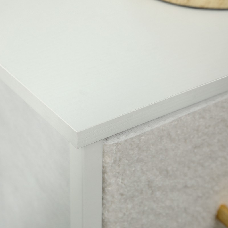 Lipasto 9 kangaslaatikolla, teräsrunko ja lastulevykansi, 100 x 30 x 99 cm, kermanvalkoinen