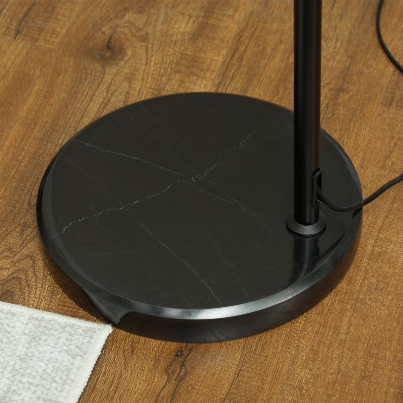 Lattiavalaisin hamppuköysi-varjostimella, säädettävä korkeus, metallirunko, musta/ruskea