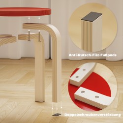 Pinottavat jakkarat koivuvanerista 36x36x30 cm, 4 kpl, sininen/keltainen/punainen/vihreä