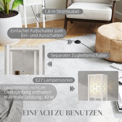 Lattiavalaisin hyllyillä ja ritilävarjostimella, MDF, 26 x 26 x 155,5 cm, valkoinen