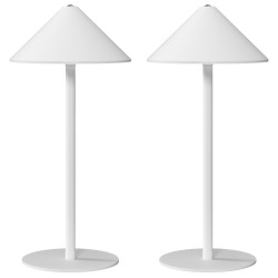 LED pöytävalaisin metalli USB C ladattava kosketuskytkin 2 kpl valkoinen