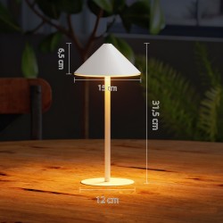 LED-pöytävalaisin metalli USB-C ladattava kosketuskytkin 2 kpl valkoinen