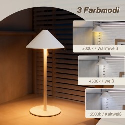 LED-pöytävalaisin metalli USB-C ladattava kosketuskytkin 2 kpl valkoinen