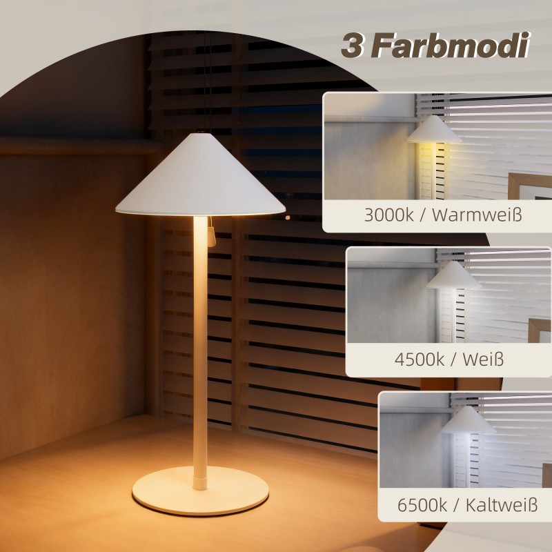 LED-pöytävalaisin metalli USB-C ladattava kosketuskytkin 2 kpl valkoinen