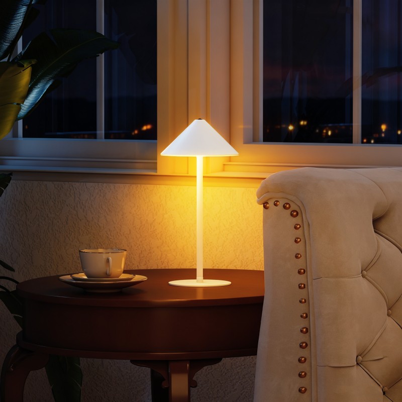 LED-pöytävalaisin metalli USB-C ladattava kosketuskytkin 2 kpl valkoinen