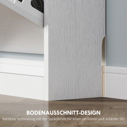 Kenkäkaappi 3 kippilokerolla, lastulevy, 80 x 17 x 108 cm, 9–12 paria, valkoinen