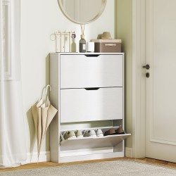 Kenkäkaappi 3 kippilokerolla, lastulevy, 80 x 17 x 108 cm, 9–12 paria, valkoinen