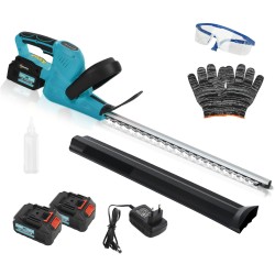 Akkukäyttöinen pensasleikkuri harjaton moottori 51 cm terä 2 x 4 Ah akku sininen