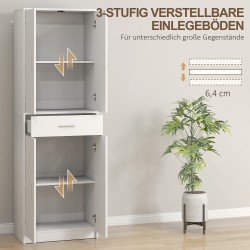 Keittiökaappi lastulevystä ja MDF-levystä 60 x 35 x 180 cm, säädettävät hyllyt, valkoinen