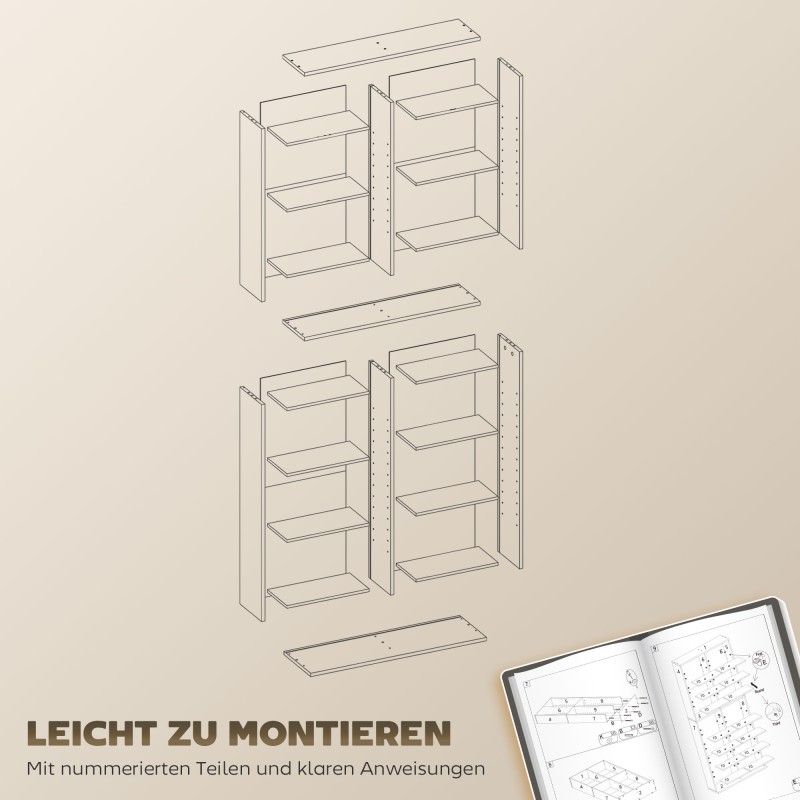 Mediahylly CD- ja DVD-levyille, lastulevy, 175 cm, 18 lokeroa, valkoinen
